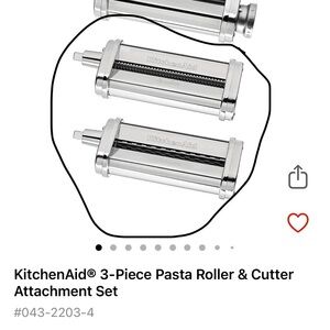 KitchenAid Silver Pasta Cutter Attachment Set